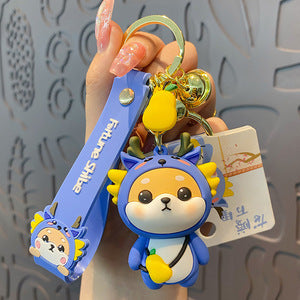 Wholesale Cartoon Zodiac Horse Silicone Keychain Cute Chinese New Year Gift Keyring