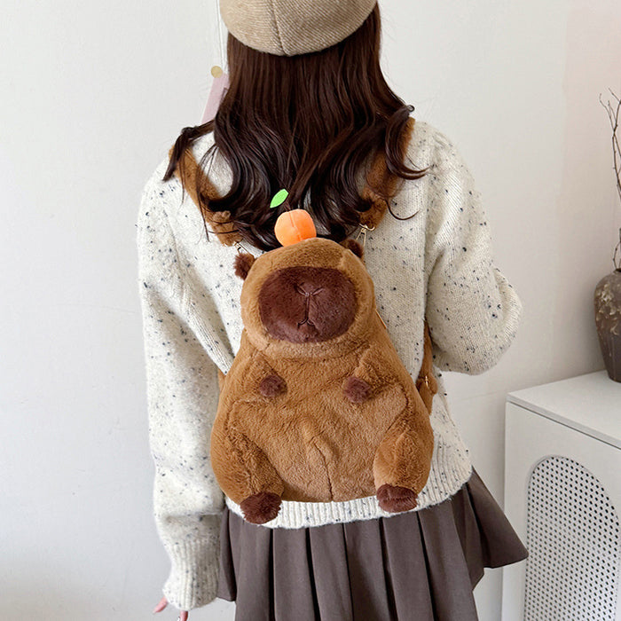 Wholesale Plush Bag Double Backpack Children' s Bag Cute Animal Doll Backpack Cartoon Doll