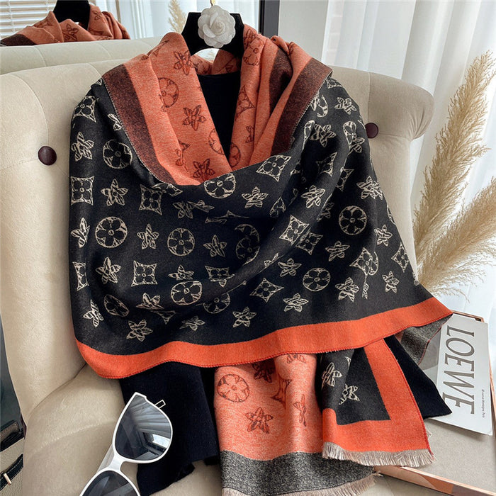 Wholesale Imitation Cashmere Scarf Air-conditioned Room Long Outer Shawl Double-sided Warm Neck Scarf JDC-SF-Yunt002