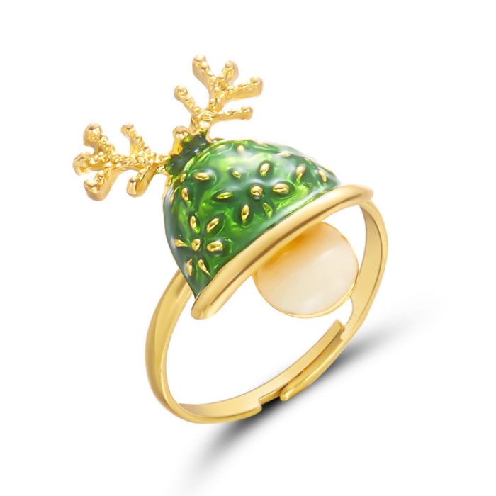 Wholesale Christmas Ring Set Cartoon Christmas Tree,  Old Man,  Elk Pattern Bracelet