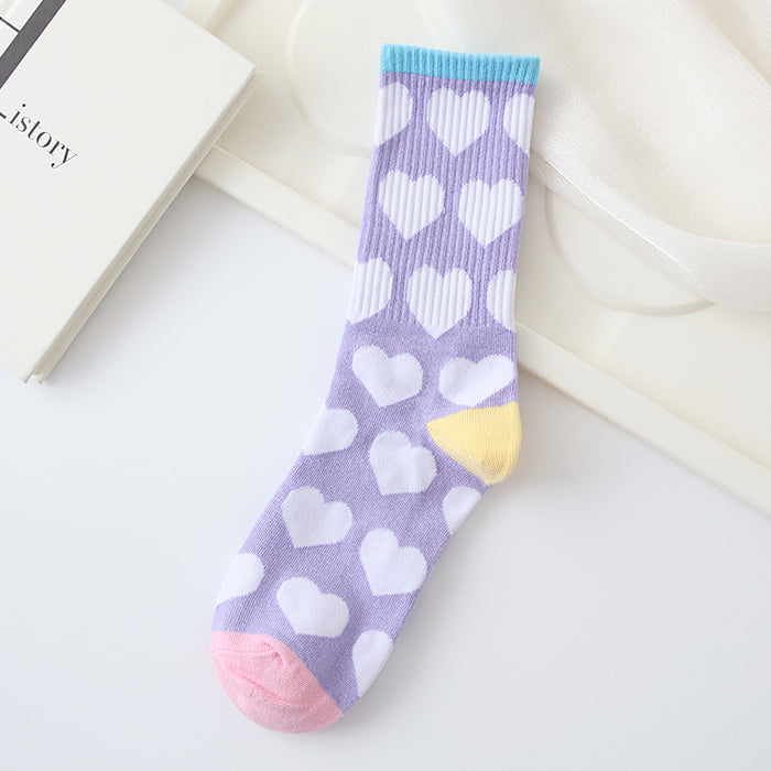 Wholesale Love women's socks, mid tube trendy men's socks, long socks, simple skateboarding sports socks, mid tube sports socks