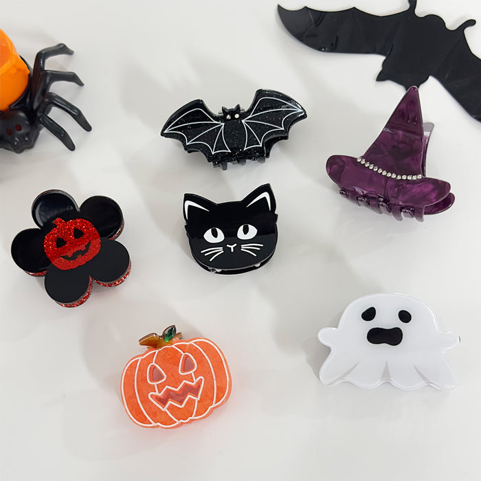 Wholesale  Hairpin Witch Hat Grabber Cat Bat Hair Grabber Ghost Funny Pumpkin Ponytail Hairpin Hair Accessories