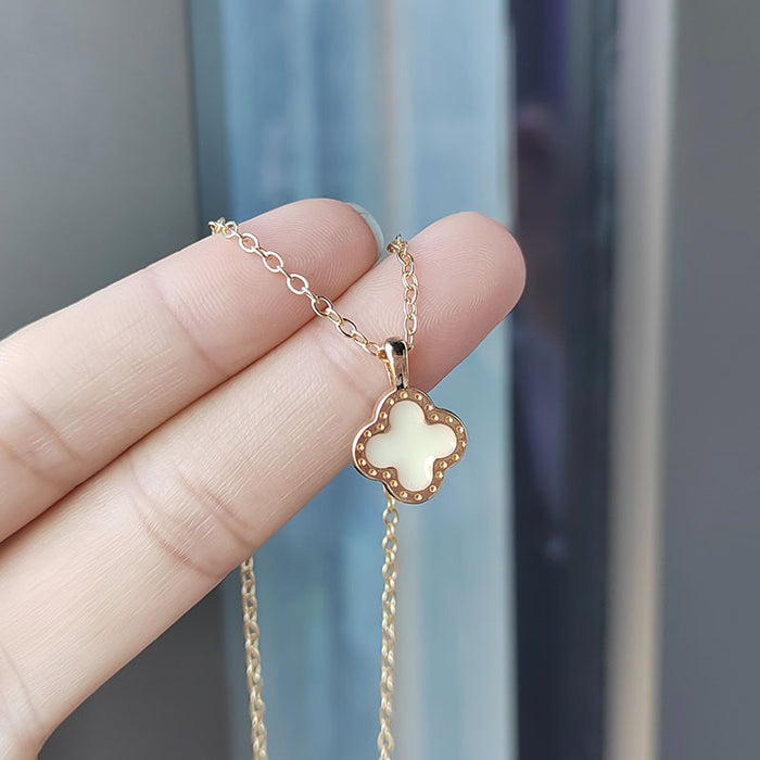 Wholesale Versatile Clover Necklace Titanium Steel Simple Temperament Clavicle Chain