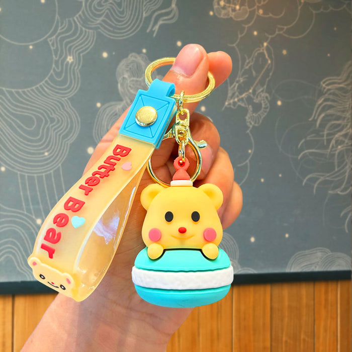 Wholesale Cartoon Silicone Butter Bear Doll Keychain JDC-KC-JuJi032