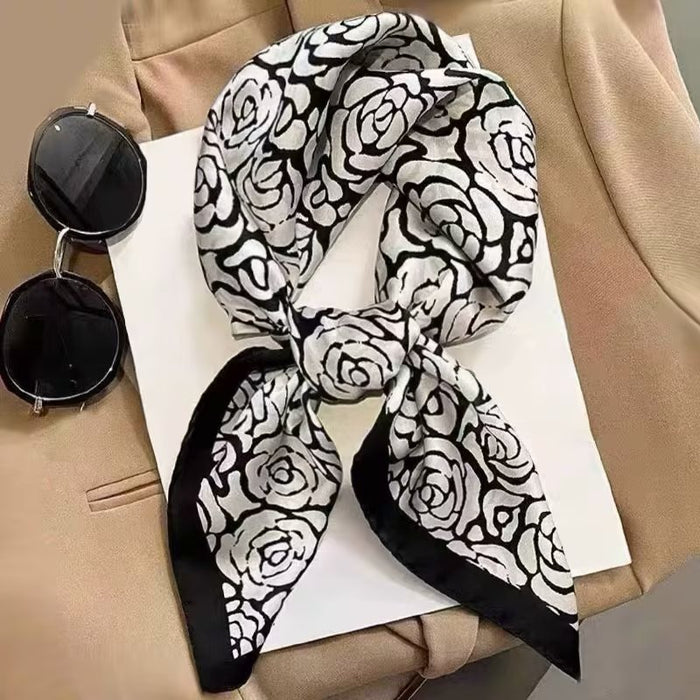 Wholesale Temperament Square Scarf 70cm Silk Scarf Square Scarf High-end Satin Chiffon Scarf Spring High-end Small Silk Scarf JDC-SS-MC003