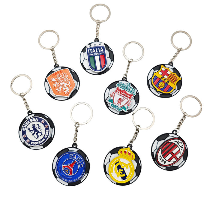 Wholesale Rotatable Football Club Team Keychain