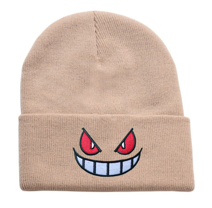 Wholesale Cartoon Acrylic Embroidery Autumn and Winter Wool Knitted Hat JDC-FH-Shengn001