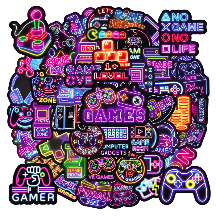 Wholesale 100pcs Neon Game Controller Graffiti Stickers Luggage Car Notebook Skateboard Water Cup Waterproof Decorative Stickers