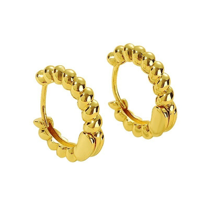 Wholesale Classic and fashionable commuting, simple temperament, high-end sense, versatile, pure copper circle texture ear buckle