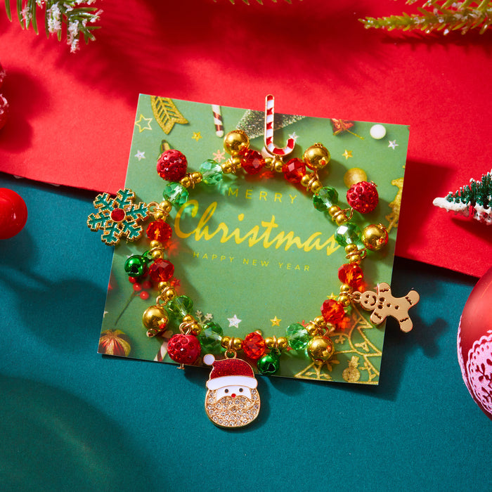 Wholesale Beaded bracelet Christmas festive elk  crutches snowflake gloves Christmas bracelet