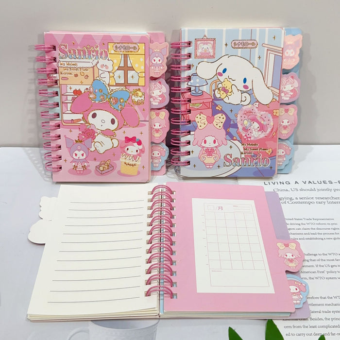 Wholesale Cute cartoon notebook with dividers and spirals