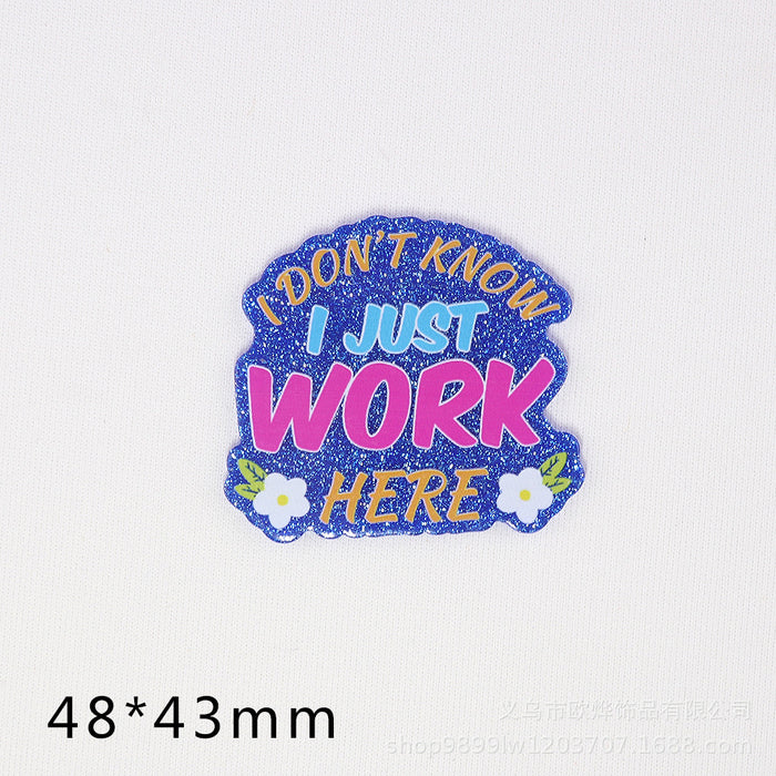 Wholesale Cartoon Letter Beverage Acrylic Pin DIY Patch Accessories JDC-FK-OuYie006