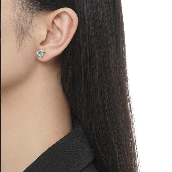 Wholesale Ice Blue Glue Drops Exotic Snake Earrings Elegant Sterling Silver Jewelry