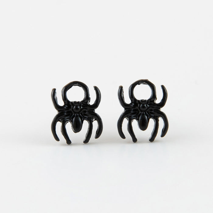 Wholesale Halloween Black Spider Alloy Earrings JDC-ES-LiRan001