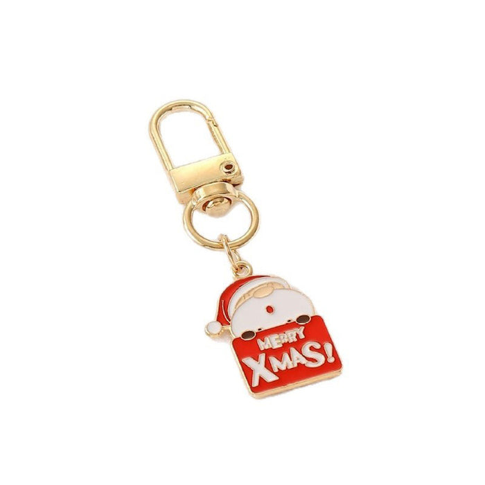 Wholesale Christmas Series Keychain Christmas Tree Alloy Oil Drop Pendant Creative Gift Christmas Decoration