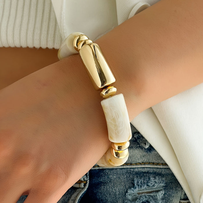 Wholesale Color-blocked acrylic beaded statement jewelry and accessories