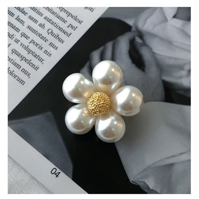 Wholesale Silver Needle Flower Pearl Earrings, Light Luxury, High Luxury, Unique Earrings