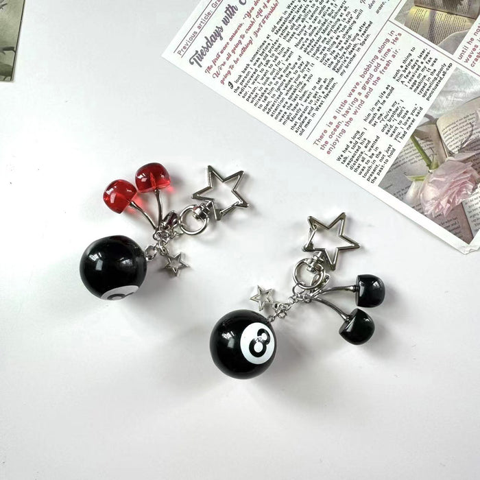 Wholesale cherry metal pendant jewelry bag pendant key buckle cherry crystal key pendant