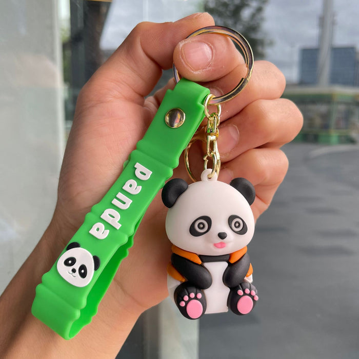 Wholesale Cartoon Bamboo Panda Keychain Bag Pendant Car Keychain Cute Doll Couple Small Gift Wholesale