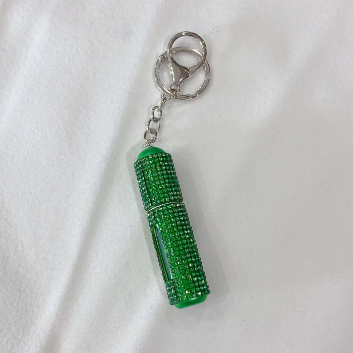 Wholesale Diamond-encrusted Perfume Bottles Plastic Keychain JDC-KC-ZhiYa002