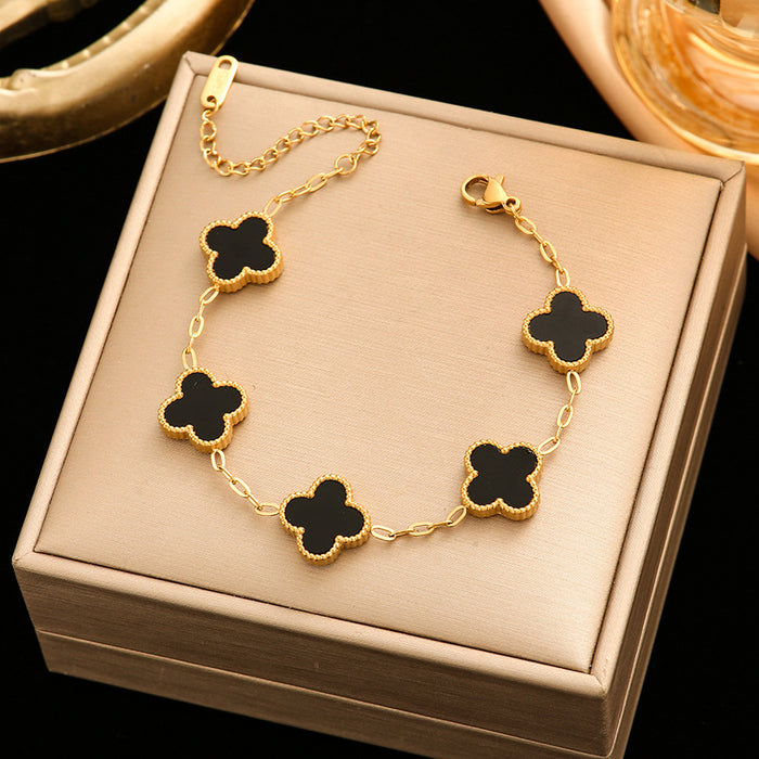 Wholesale  Titanium Steel Bracelet Four-leaf Clover