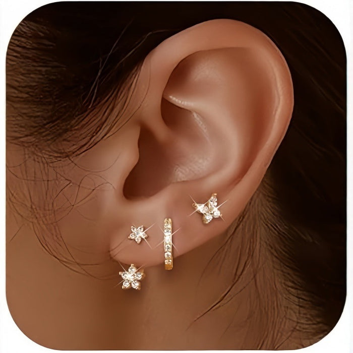 Wholesale Fashionable and trendy flower copper earrings are simple, atmospheric, compact, and high-end