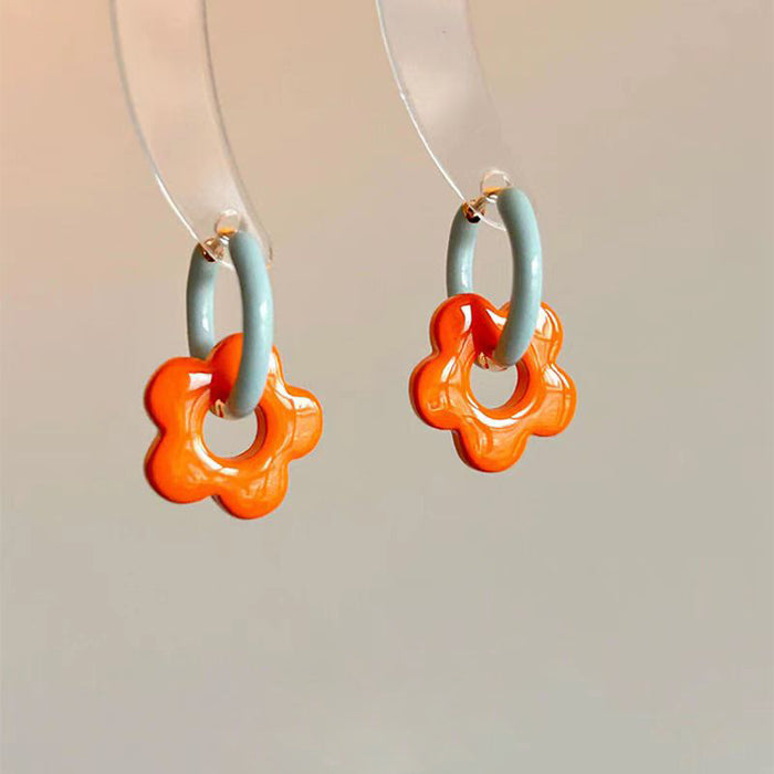 Wholesale Colorful flower earrings, sweet, fashionable and cute earrings