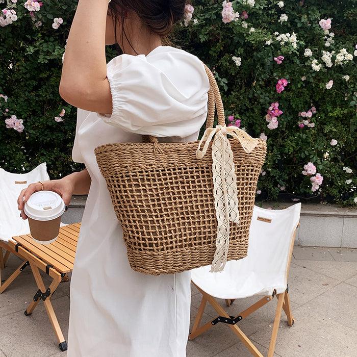 Wholesale Hollow Woven Bag Personality Literary Straw Bag JDC-HB-TY005