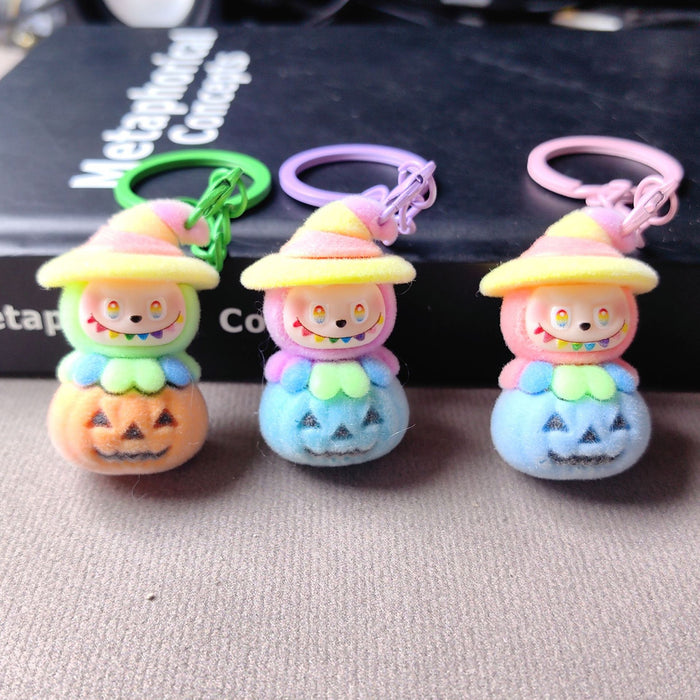 Wholesale Pumpkin  Flocking Punch Cute Phone Charm Bag Accessory