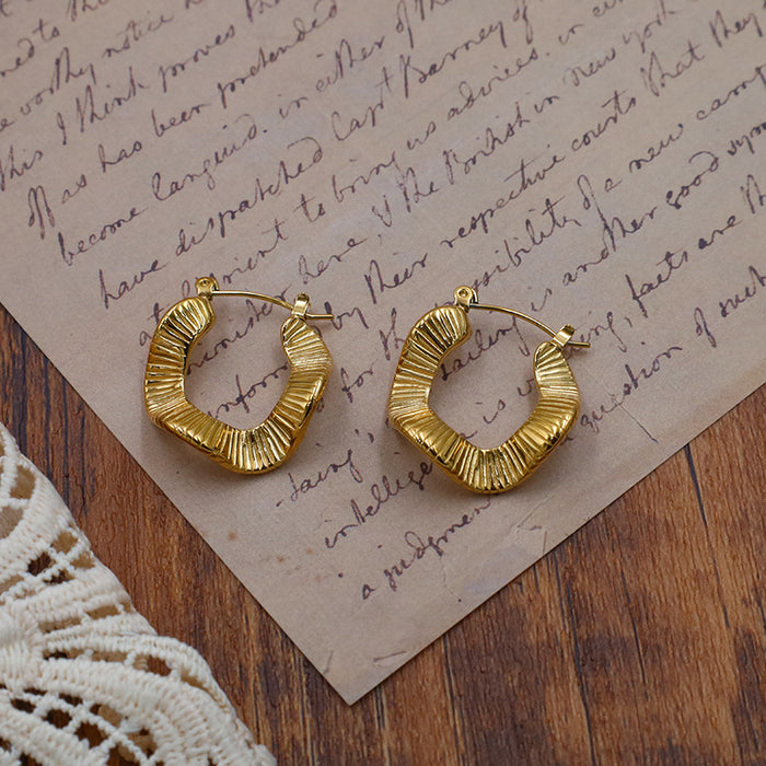 Wholesale 18k gold titanium steel earrings
