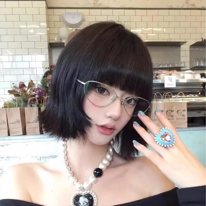 Wholesale Metallic silver glasses with cool anti blue light and prescription for myopia and flat lenses