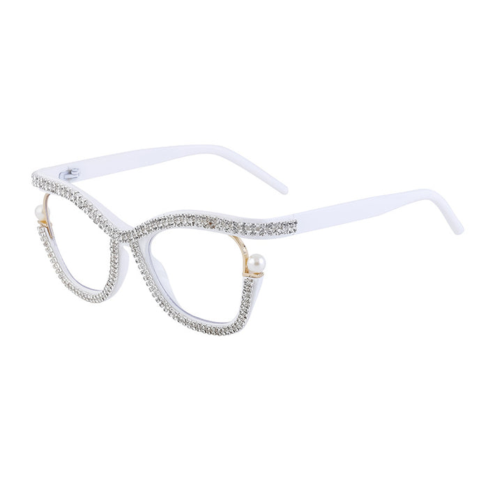 Wholesale diamond plain glasses frame female fashion cat eye can match myopia glasses frame female