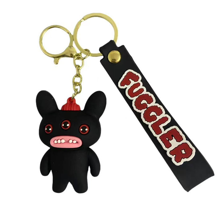 Wholesale Cute Monster Doll PVC Soft Rubber Tooth Treasure Ugly Cute Funny Keychain Blind Box Accessories