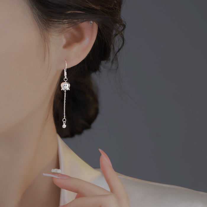 Wholesale  Asymmetric orchid tassel earrings Women's earrings  temperament earrings