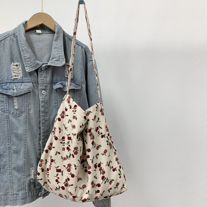 Wholesale Diagonal cross bag, large capacity single shoulder shopping bag, fashionable canvas bag