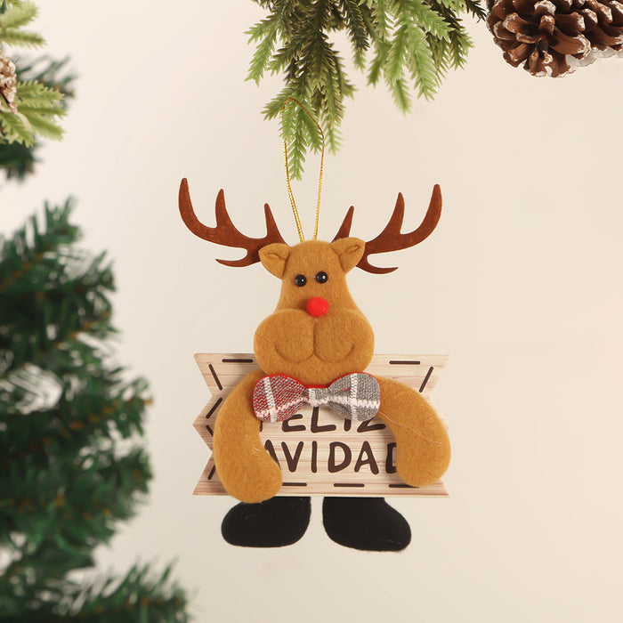 Wholesale Fabric Christmas Brand Pendant Holiday Scene Arrangement Christmas Tree Pendant Christmas Decorations Hanging Ornaments