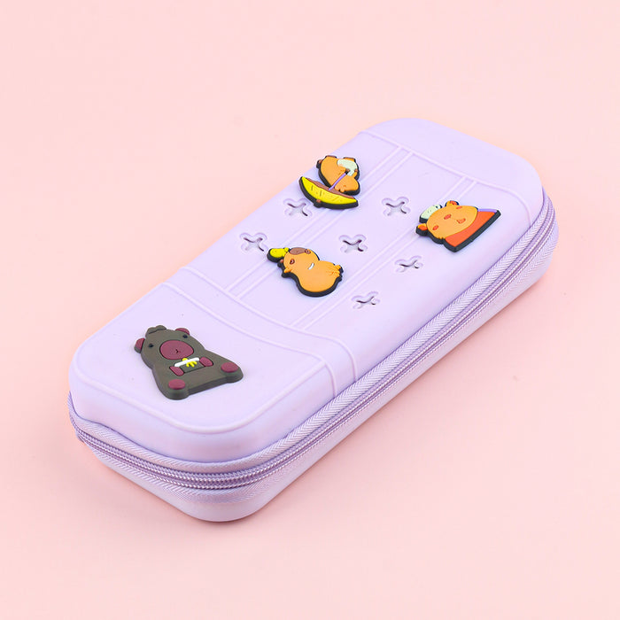 Wholesale Cute Cartoon Silicone Pencil Case DIY Creative Students Stationery Organizer Bag MOQ≥10