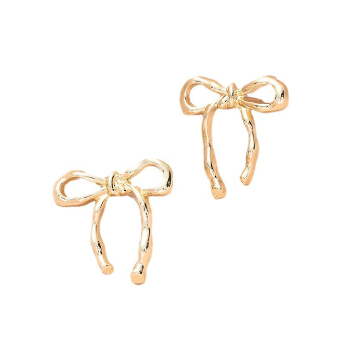 Wholesale Butterfly knot earrings, simple and fashionable, smooth and elegant earrings