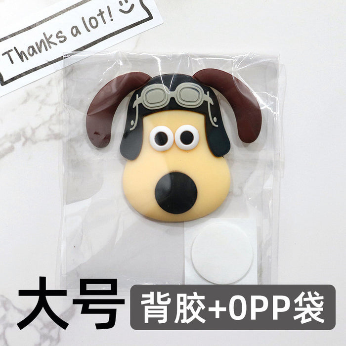 Wholesale 5pcs Cartoon Soft Rubber  Accessories Mobile Phone Shell Patch Hole Shoes Mouthwash Cup Three-dimensional Sticker  Puppy
