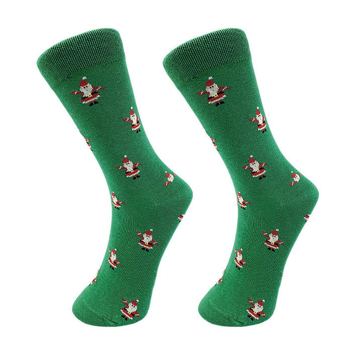 Wholesale Christmas Cartoon Elk Men's Mid-tube Socks JDC-SK-YiYan083