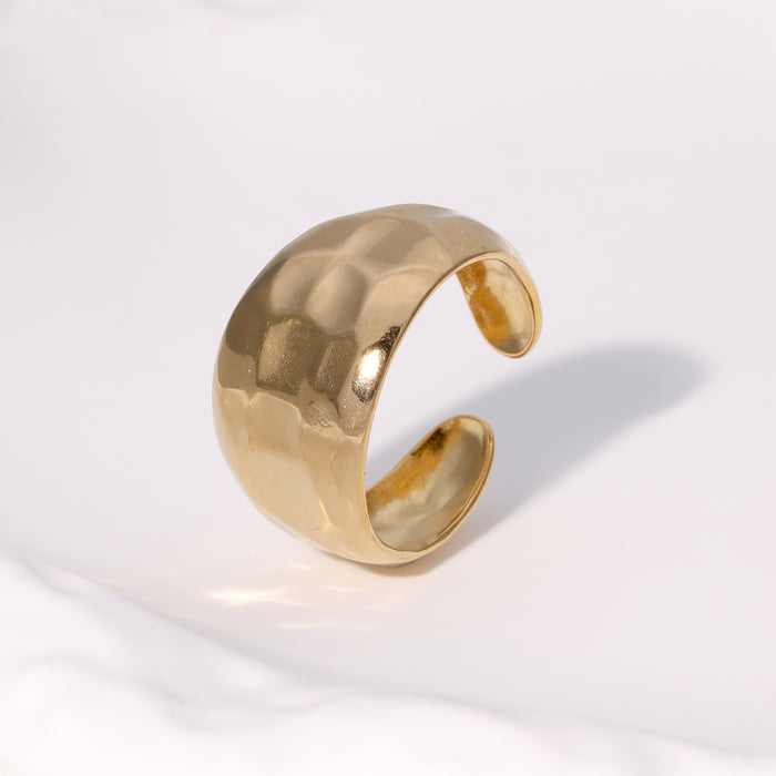 Wholesale New titanium steel ring with adjustable opening, simple, niche, high-end stainless steel open ring