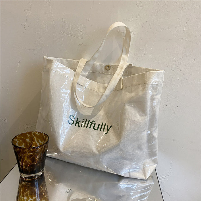 Wholesale Large capacity transparent texture bag, single shoulder handbag