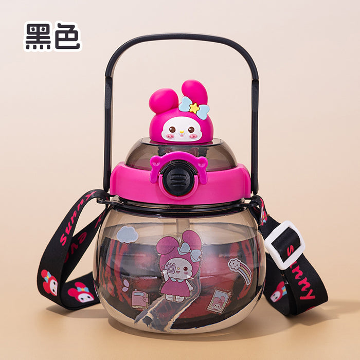Wholesale Cute Bear Straw Cup Large-Capacity Plastic Cup