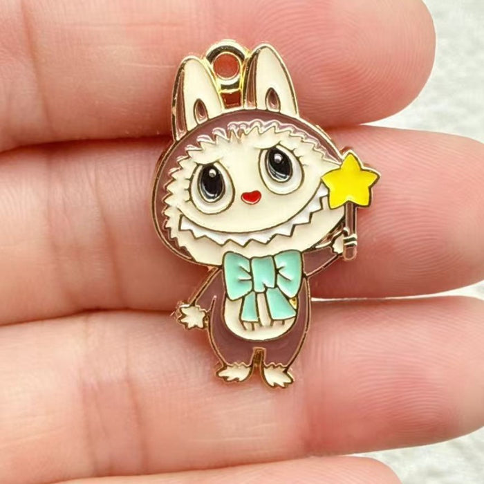 Wholesale 10pcs Anime Cartoon Alloy Oil Drip DIY Earrings,  Keychain,  Necklace Pendant
