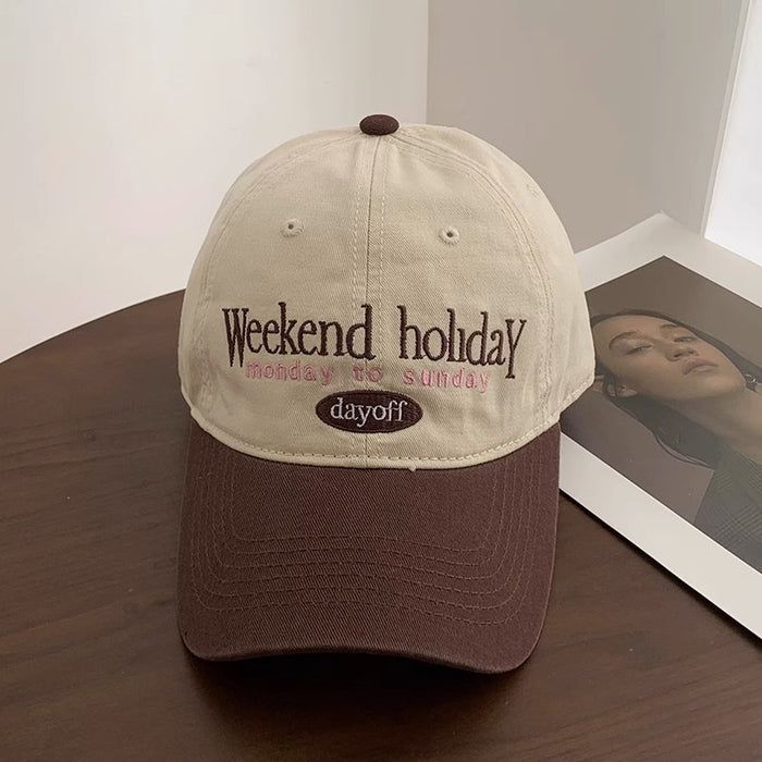 Wholesale Baseball cap retro color blocked versatile soft top duckbill cap