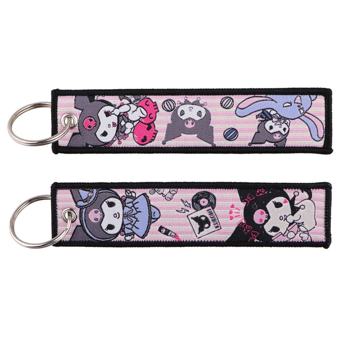 Wholesale Cartoon Cute Woven Label Lanyard Keychain JDC-KC-KKX010