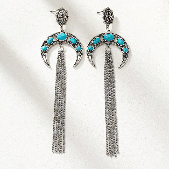 Wholesale Retro Western style turquoise decorative earrings