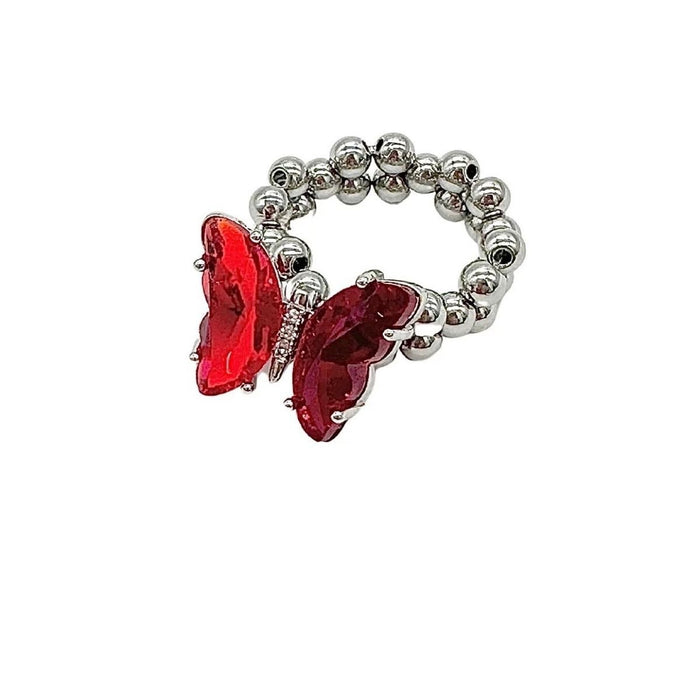 Wholesale Dark cold red butterfly high-end ring