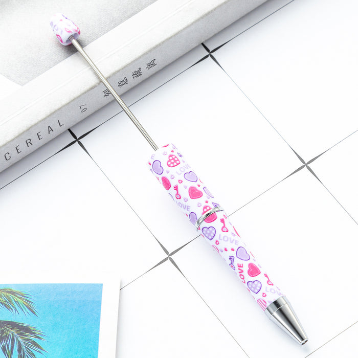 Wholesale Valentine's Day DIY Beadable Pens Plastic Beaded Pens JDC-BP-HuaH112