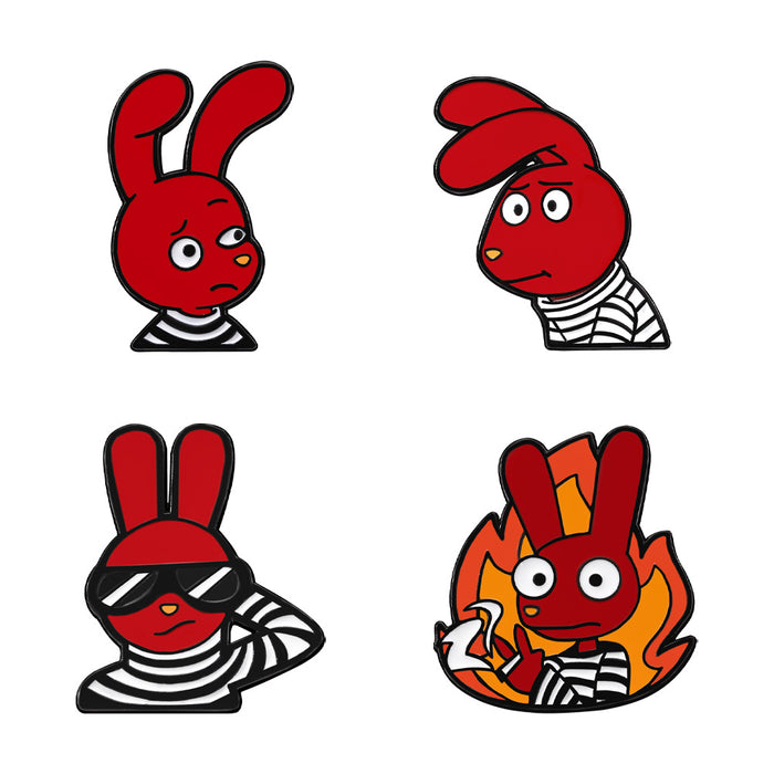 Wholesale Anime rabbit prison brooch animal peripheral versatile metal badge clothing bag accessories collar pin brooch